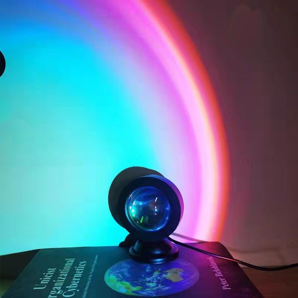 Mini USB LED Projecteur Lumière de nuit 16 couleurs commutation arc-en-ciel atmosphère de chambre à coucher chez moi cadeau de décoration murale