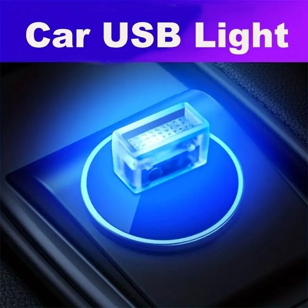 Mini luz USB, modelado LED Atmósfera de automóvil de neón NEON CAR INTERIOR Light Car Lighting (7 colores claros)