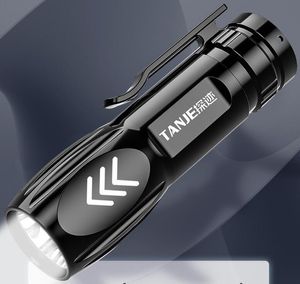 Mini lampe de poche rechargeable USB, torche de poche Portable pour l'extérieur, avec clip pour stylo, randonnée, pêche, camping