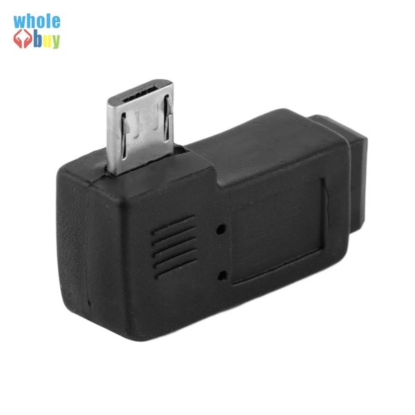 Mini USB Type B Femelle vers Micro USB Mâle 90 Degrés Gauche Adaptateur Angle Droit