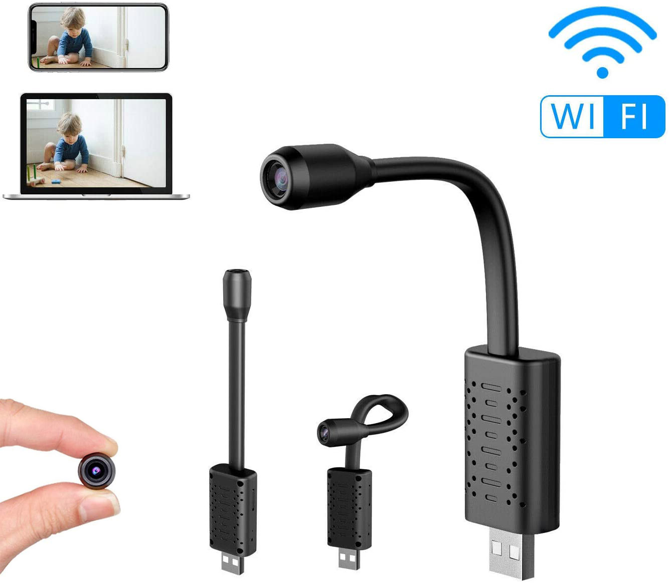 Mini USB WiFi Camera Video Surveillance Small CCTV IP Cameras Wireless HD Smart Home V380 Pro Record SD Carte Cloud Storage