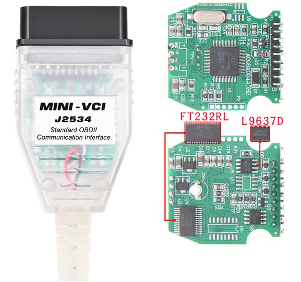 Mini VCI V17.10.012 Última versión FTDI FT232RL RQ CHIP High Performance OBD SAEJ2534 para Toyota/Lexus Mini VCI TIS TechStream