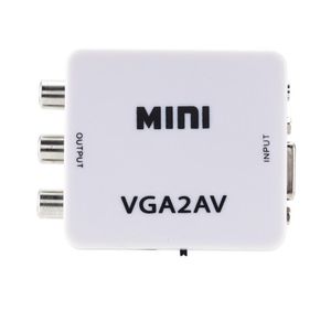 Mini VGA NAAR AV Converter connectoren VGA2AV Conversor met 3.5mm Audio RCA Video Converter Voor PC TV HD Computer AV2VGA