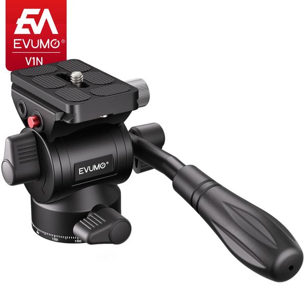 Mini Video Head Hydraulic Fluid Tripod Head Aluminium Panoramic Camera Mount Arca Plaque de libération rapide Swiss Charge max 4KG8.82LBS 240322