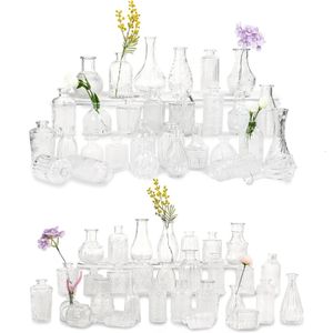 Mini vase en verre vintage pour les décorations de mariage rustiques Table à la maison Décor de fleurs Vases à bourgeons Ensemble de 60 Décoration Chambre Jardin 240301