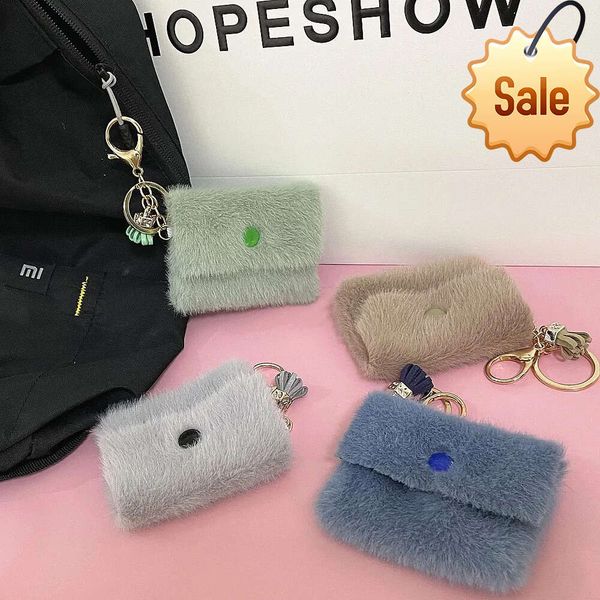 Mini portefeuille porte-clés couleur bonbon, mignon porte-clés pendentif câble de données, sac de rangement, accessoires porte-clés créatif cadeau pour femmes