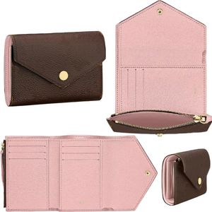 Mini portefeuille de luxe fleur marron rosalie victorine portefeuille designer femme porte-monnaie porte-carte porte-clés homme sacs à main pochette clé porte-carte petits portefeuilles pochettes