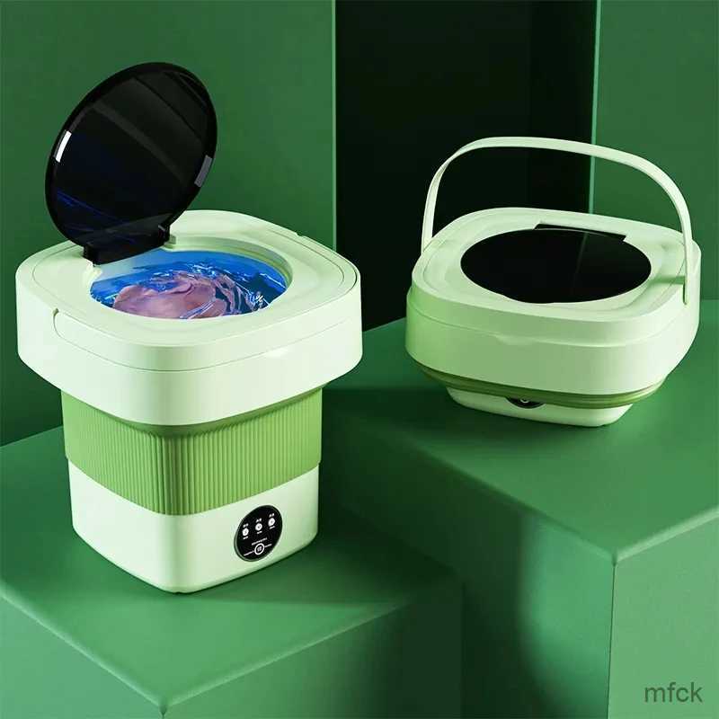 Minitvättmaskiner 2023 Ny uppdaterad bärbar mini -tvättbar vikbar vikbar tvättmaskin med hopfällbar tvättmaskin för resor eller hem