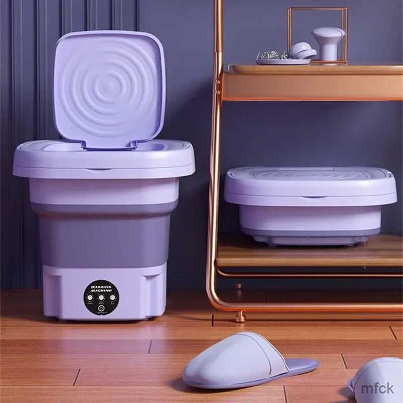 Mini lavadoras Mini lavadora portátil ropa interior calcetines y pantalones lavadora plegable cubo de lavado