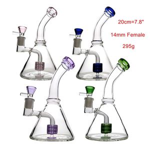 Mini Water Pijpen Hookahs Beker Bong Olie Rigs met Kom Glas Douchekop Perc He Hoofd Roze Paars Kleine Bongs Roken Wax