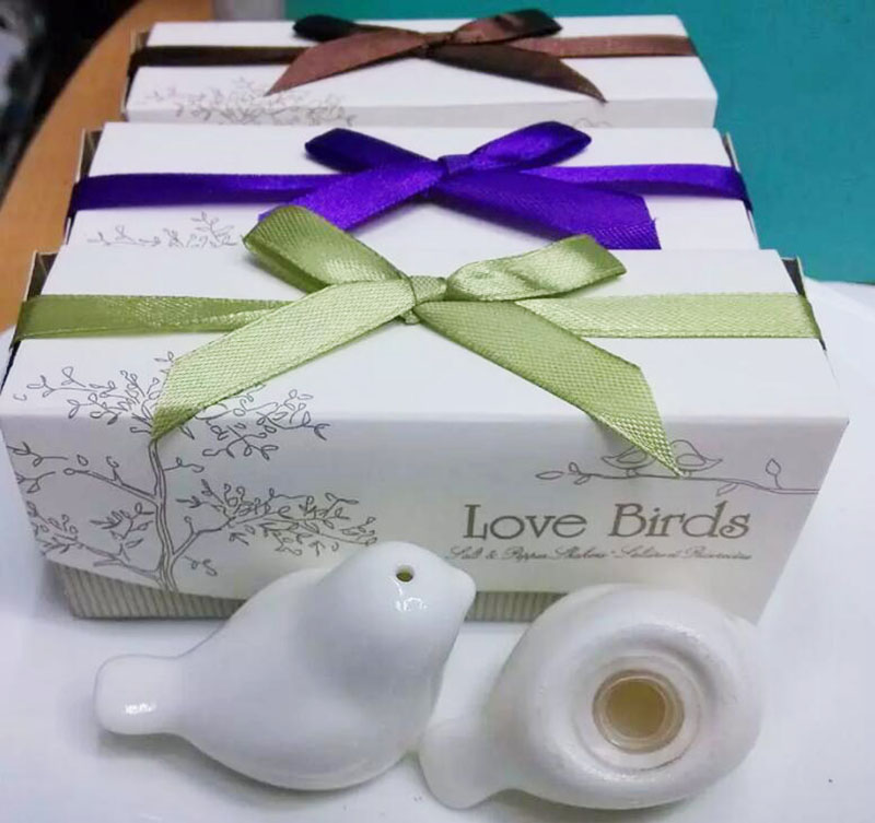 mini Wedding Favor Love Bird Salt and Pepper Shaker Set Party Gift with Package Box Free Shipping