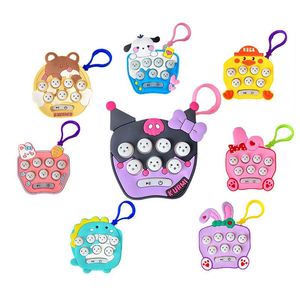 Mini Wack-a-Mole Children's Game Console Stress Relief Puzzle Fun Toy Key Chain Bag Pendant speelgoed Party Favor cartoon Animal Keychain Kids Kerstverjaardagscadeaus