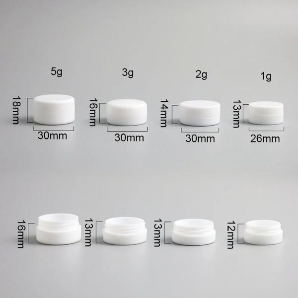 Mini plástico blanco jarro vacío olla de viaje cosmético muestra recipientes de crema para la cara de la cara organizador de arte de uñas hogar