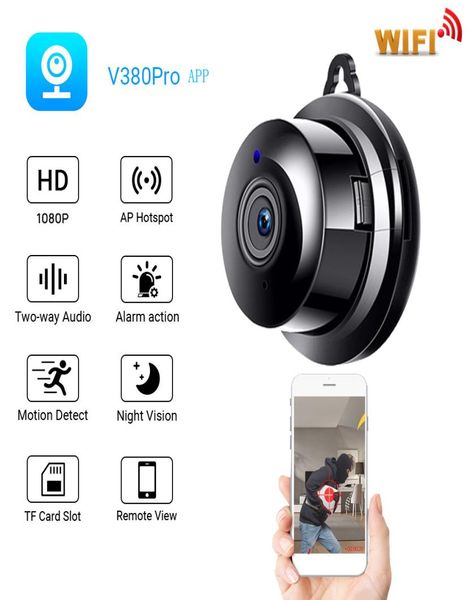 Mini Camera Wifi HD Cámaras de red inteligente inalámbrica 1080p Baby Monitor CCTV Infrarrojo Detección Noche Monitoreo remoto V380 P7813902