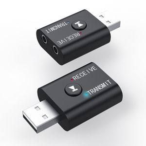 Мини-беспроводной Bluetooth-приемник-адаптер 5,0 аудиопередатчик стерео Bluetooth-ключ Aux USB 3,5 мм для ноутбука, телевизора и ПК