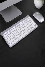 Mini conjunto de teclado e mouse recarregável sem fio com receptor USB à prova d'água 24 GHz para laptop notebook Mac Apple PC computador 213316818