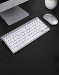 Mini clavier et souris rechargeables sans fil avec récepteur USB imperméable 24 GHz pour ordinateur portable Mac Apple PC Computer 213123100