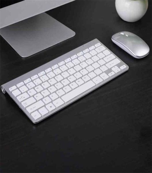 Mini clavier et souris rechargeables sans fil avec récepteur USB imperméable 24 GHz pour ordinateur portable Mac Apple PC ordinateur 215993450