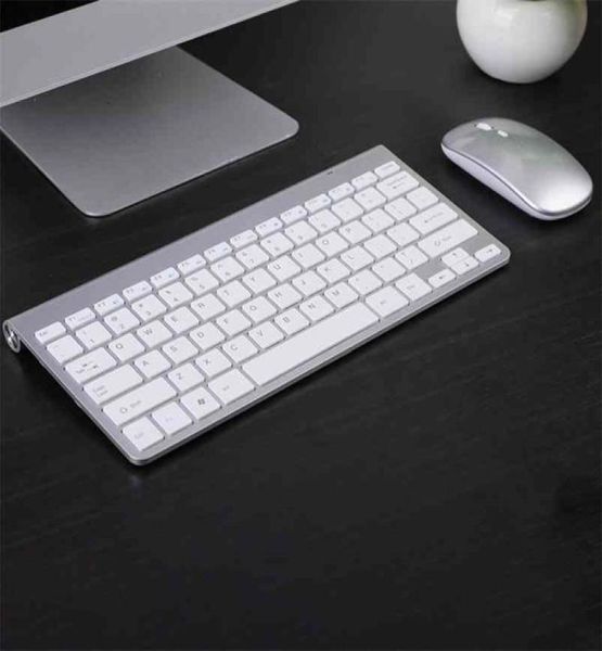 Mini clavier et souris rechargeables sans fil avec récepteur USB imperméable 24 GHz pour ordinateur portable Mac Apple PC ordinateur 218801187