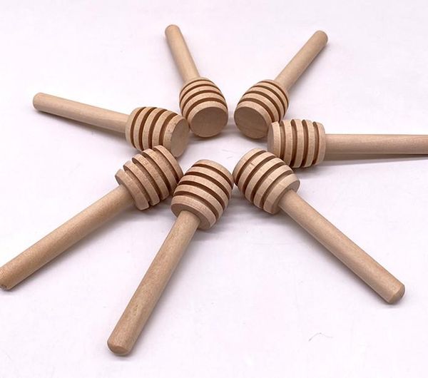 Mini cucharón de palitos de miel de madera, herramientas de cocina, suministro de fiesta, cuchara de madera para palitos de tarro, 8cm de largo, WY1161