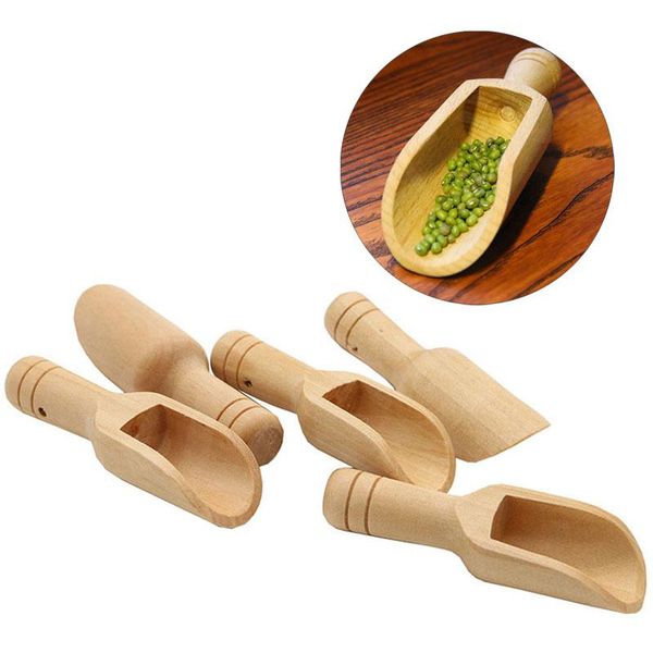 Mini cuillères en bois sel de bain poudre détergent cuillère bonbons blanchisserie thé cuillères à café écologique bois jouet cuisine outil