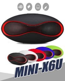 Mini X6 Rugby Bluetooth Haut-parleur X6u Haut-parleurs stéréo sans fil portables X6U Mains V30 Audio Lecteur MP3 Subwoofer avec disque U T1541010