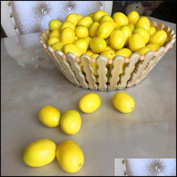 Mini Jaune Artificielle Faux Citron Simation En Plastique Fruits Salon Cuisine Décoration De La Maison Table Ornement Décoratif Za2603 Drop Delivery