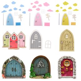 Miniature Fairy Garden Decor Diy Ornement en bois artisanat Kit de porte elfe de fée Cadeau de porte de porte de porte de portes de porte