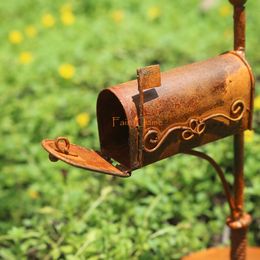 Miniatuur Fairy Garden Mailbox Rusty metalen Tin Petite Holz Mailbox Rustic Miniatures items Home Garden Decor ornamenten benodigdheden