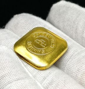 Miniatuur Gold Nugget Fish Tank Landschap Gift Decoratie Not Rusty Spindle Coin Western Gold Bar8047723