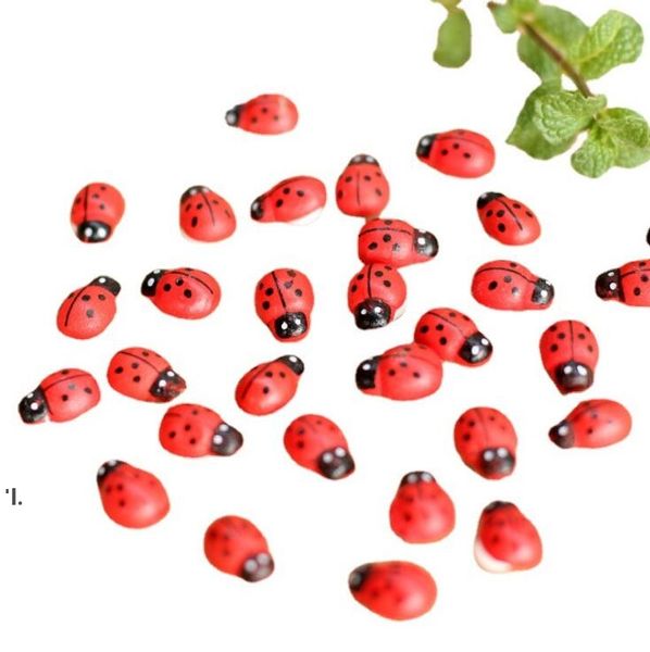 Miniature Coccinelle Fée Maison Jardin Ornement Figurines Pot De Fleur Plantes Succulentes Plante Maison Décor Bonsaï Résine Artisanat Maison De Poupée Micro BBA13456