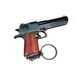 Jouet Miniature pistolet manche en bois pistolet en métal Minigun adultes garçons enfants cadeau modèle alliage porte-clés pendentif décoration cadeaux 1162