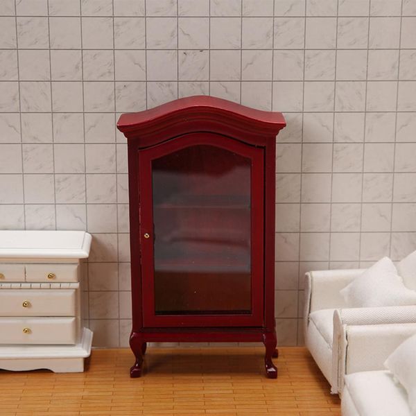 Miniature en bois chinois armoire classique mini kits de meubles de chambre à coucher armoire à la maison pour 1/12 house de poupée à l'échelle