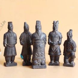 Miniatures 16 cm de haute poterie matériaux d'argile matériaux artificiels empereur artificiel Qin's Terracotta Warriors Pottery Clay Handicrafts Ornements