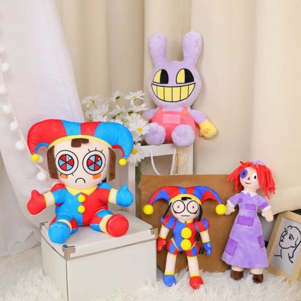 Miniatures 25cm Cirque numérique Toys en peluche Amazing Circus clown lapin en peluche Pouilles de dessin animé périphérique en peluche toys enfants adultes cadeau