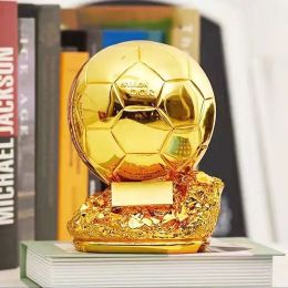 Miniaturas 25 cm Balón de oro Fútbol Excelente jugador Premio Competencia Recompensa de honor Trofeo esférico Cumpleaños Regalo de Navidad Decoración del hogar