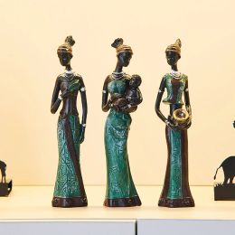 Miniaturen 3 Pack standbeelden Afrikaanse vrouw sculptuur meisje polyresin exotische Tribal Lady sculpturen beeldjes Home decor standbeeld kunst ambachtelijke cadeau