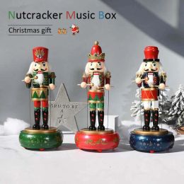 Miniaturas de 36 cm Regalo de Navidad Cascanueces Soldado Música de muñecas Caja de madera de madera de madera de nuez Casa de la sala de estar Decoración del festival de la oficina