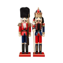 Miniatures 38 cm casse-noisette soldat de marionnette statue en bois de casse-noisette de casse-noisette