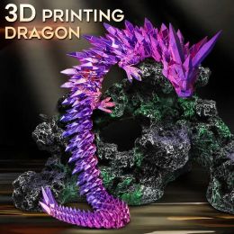 Miniaturas 3D Crystal Dragon Huevo Dragón 3D Fidget Spinner Toy Dragon Dragon Descompresión para adultos juguete Fidget juguete para autismo ADHD