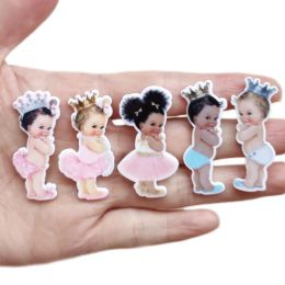 Miniaturen 50 stycs 5 stijlen Mix Cartoon Baby Ballet Princess Prince Flatback Resin Cabochon Girl Planar Resin Diy Crafts For Hair Bow Centers