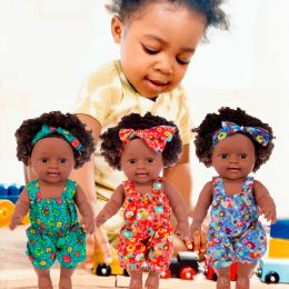 Miniatures African Doll Mothable Joue Jouet Christmas Best pour les bébés filles jouet noir mini mignon explosive coiffure poupée enfants filles