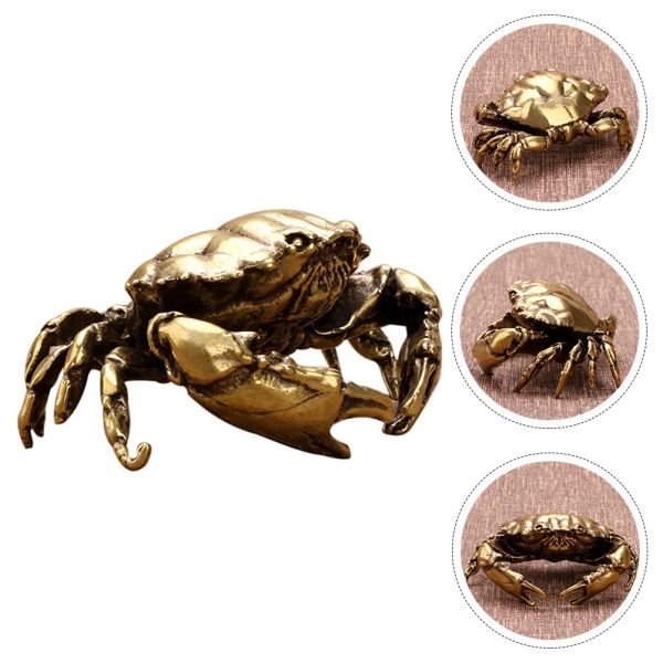 Miniatures en laiton crabe parure richesse Statue Crabmantis Statue océan animaux modèle Crabstatue Crabstatue Aquarium Fish Tank décor