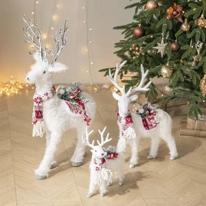 Miniatures Christmas White Elk Doll Decoration Home Decoration Christmas Tree Decoration