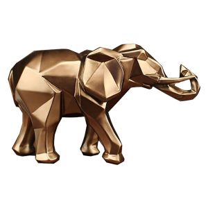 Miniaturen olifant standbeeld gouden moderne dieren ambachten ornament Noordse eenvoudige hars geometrische olifant origami ornament abstract