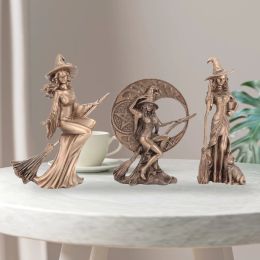 Miniaturen Betoverende Noordse heksenpopstandbeeld voor huizendecoratie tuinhars ambachten sprookjes ornamenten kantoor decor sculptuur beeldje
