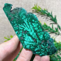 Miniatures vert Malachite Salb tranche Quartz pierre cristal naturel Quartz Reiki minéraux guérison pierres précieuses rayure décoration de la maison
