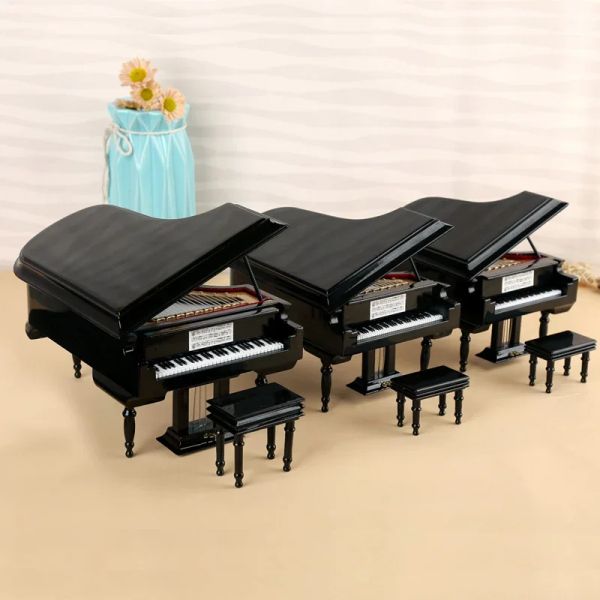 Collection d'instruments de musique en bois miniatures faits à la main, ornements décoratifs, Mini Piano, modèle Miniature, cadeaux de décoration