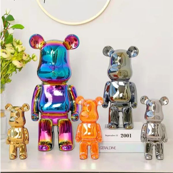 Miniatures Home Decor 28cm Bearbrick Action Figure Blocing Blocing Blood 400% PVC Model Figure DIY ANIME Doll Kids Toys Kids Birthday Gifts