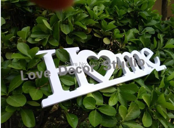 Miniatures offre spéciale lettres de maison en bois et pvc, lettres de l'alphabet blanc, décorations de maison pour fête de mariage, taille: 13cm